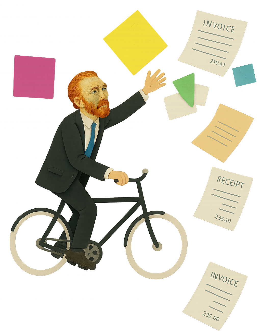 Business professional managing documents and invoices - Fintaxy automation